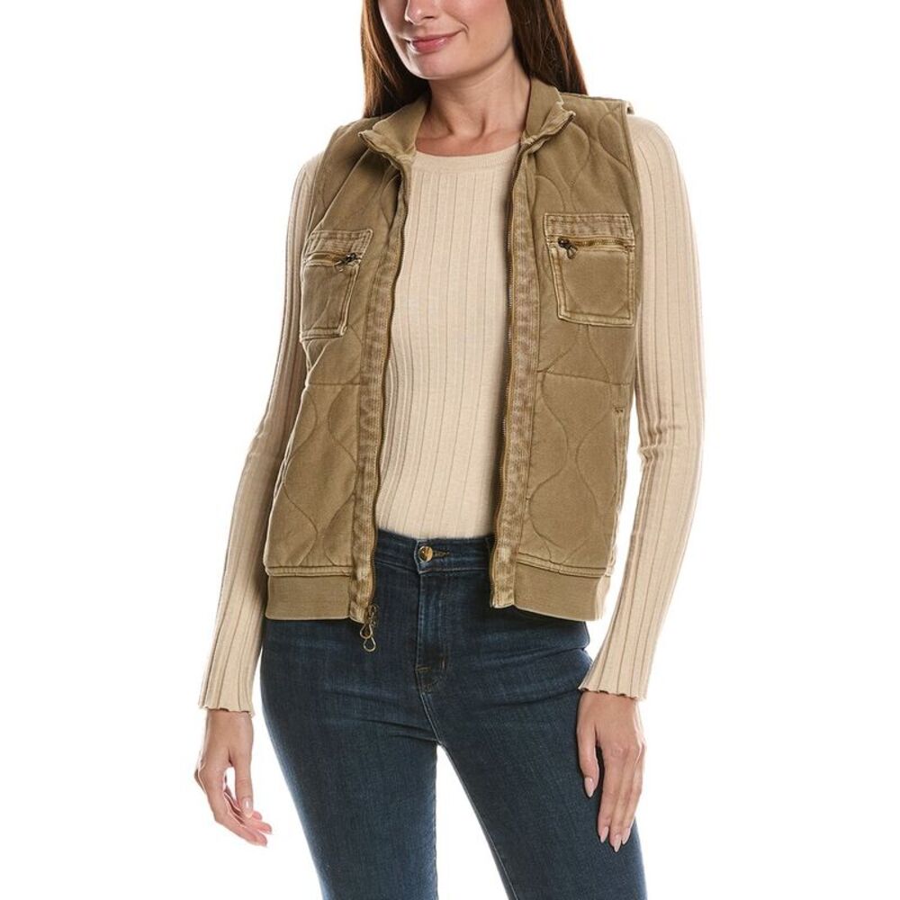 Xcvi Womens  Aeric Quilted Vest, Green